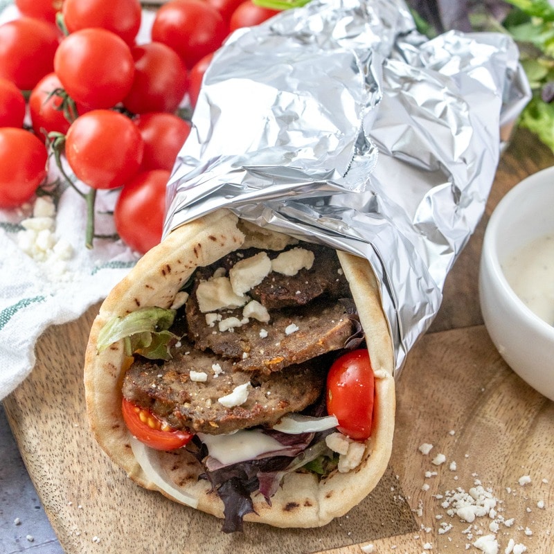 Lamb shawarma gyro wrap - Mediterranean food truck Raleigh NC
